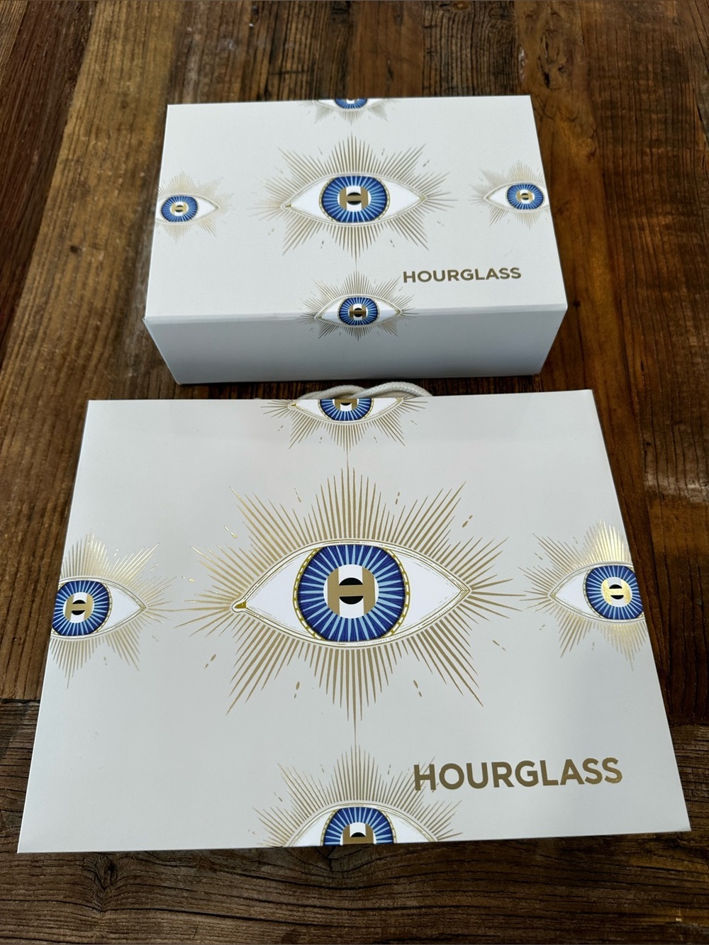 Hourglass White, Gold & Blue Eye Motif Gift Boxes